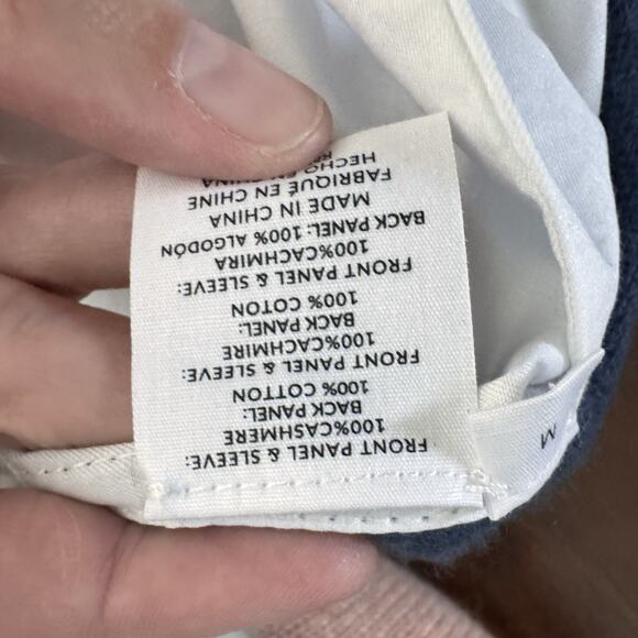 NAADAM French Navy Cashmere Tie Back Sweater Size M NWT Classic Asymmetrical - Picture 10 of 10